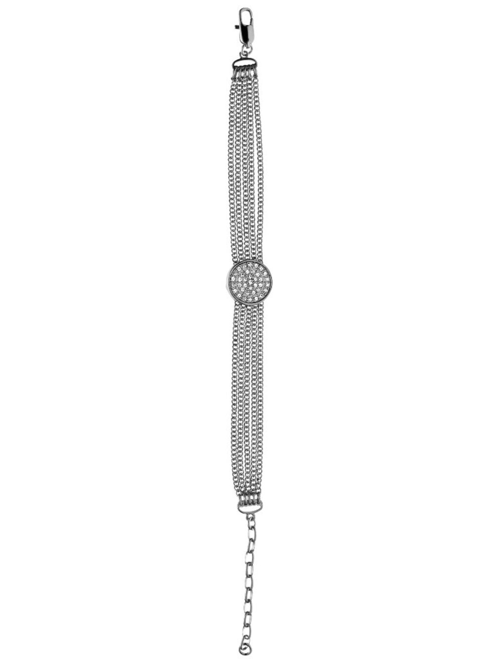 Dyrberg/Kern Skyla Swarovski crystal and tiny chain bracelet in silver